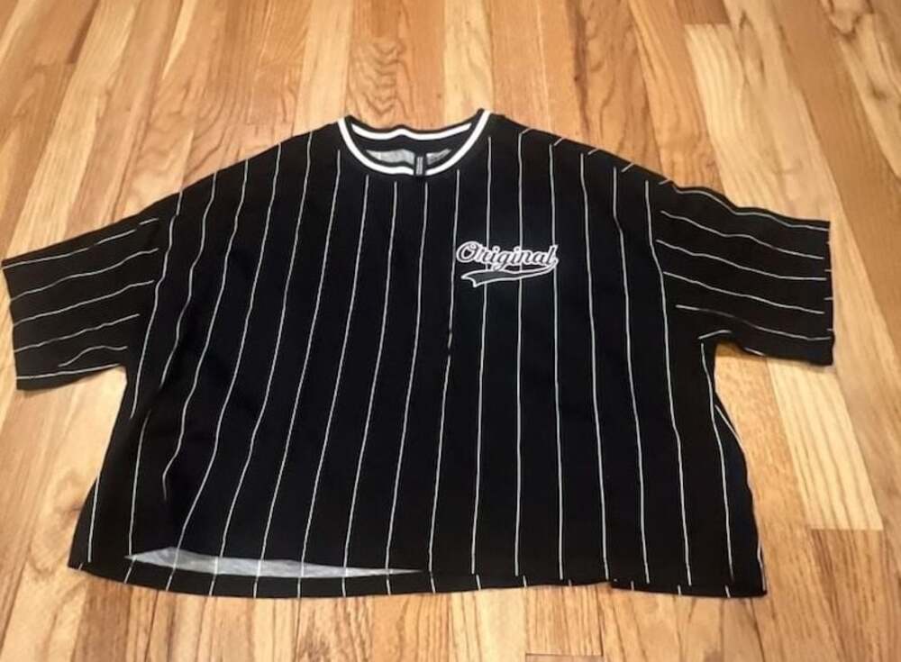 H&M Divided Original 79 Pinstripe Baseball Jersey Shirt Size S
